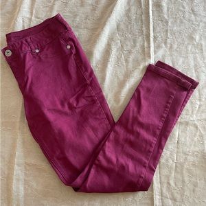 Maurices Burgundy Skinny Jeggings Jeans Size Medium